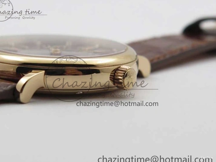 MIROTIME 0313 Portofino 37mm RG V7F 1:1 Best Edition Gray Dial on Deep Brown Leather Strap A SunProtective 7090